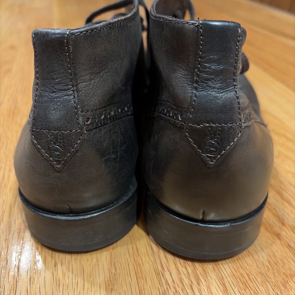 John Varvatos Brown Leather Medallion Toe Chukka Boots Mens 12 - Picture 4 of 6